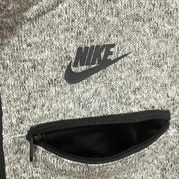 Nike Sportswear Full Zip Fleece Long Sleeve Jacket Size Medium Heather Gray - Picture 2 of 5